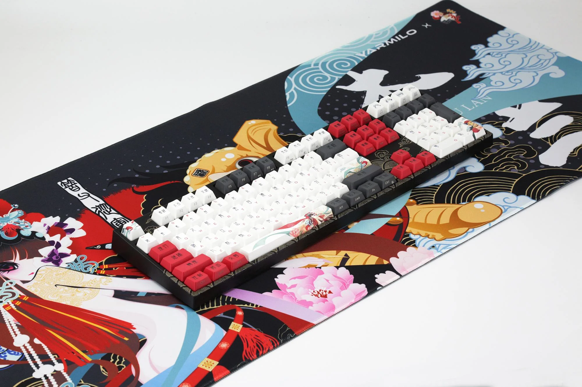 Varmilo Extra Large Mulan Beijing Opera Desk Mat with Stitched Edges - Image 7
