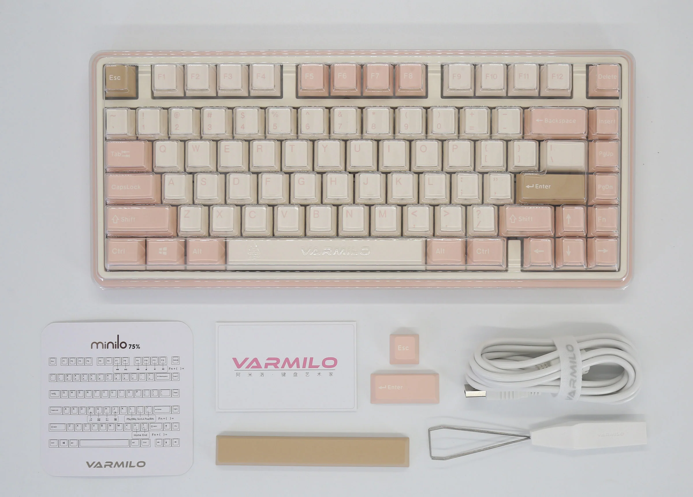 Varmilo Minilo VXB81 Mendozae 75% Wireless White LED Keyboard - Image 6