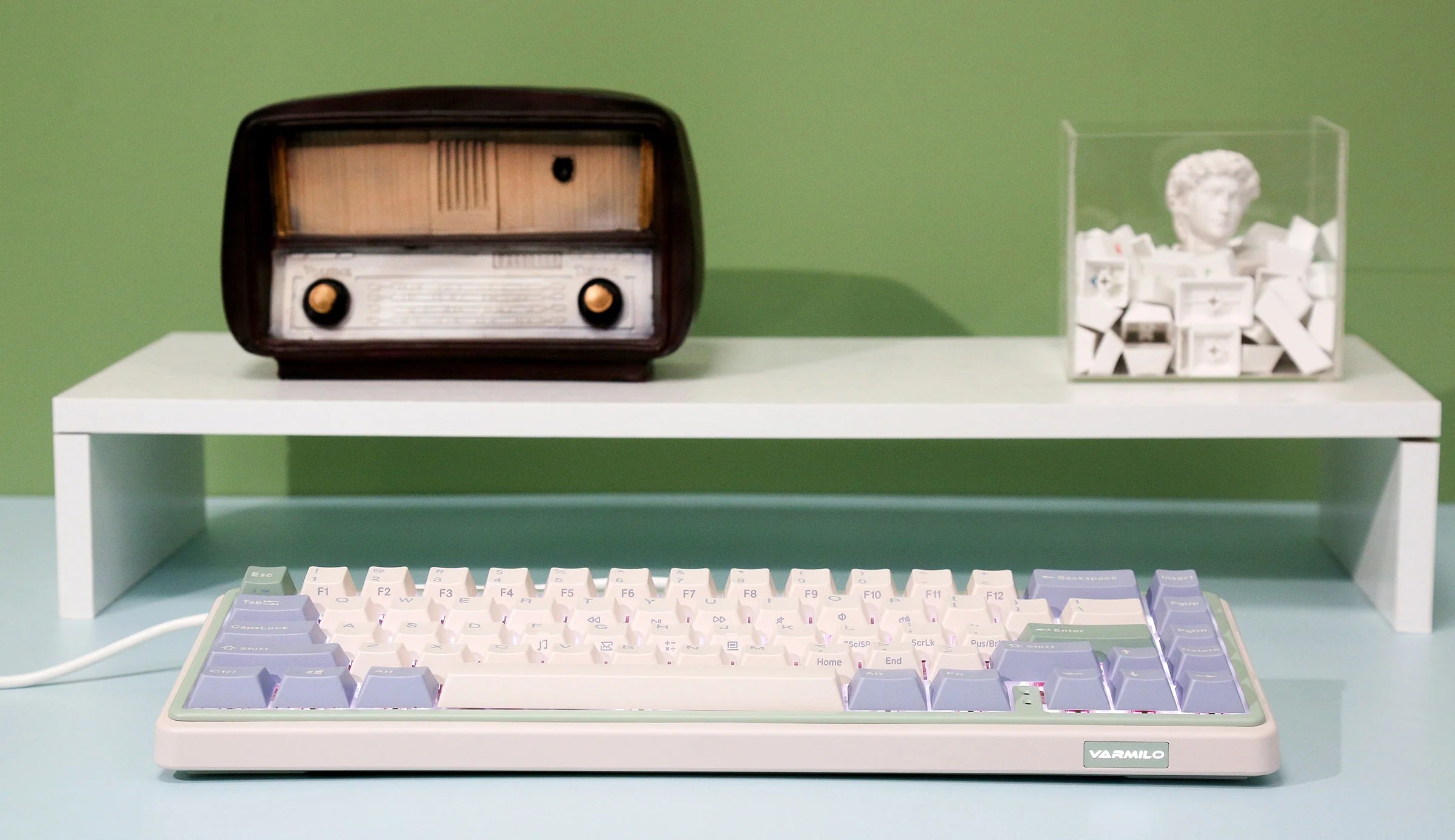 Varmilo Minilo VXH67 Eucalyptus 65% Wired Hotswap White LED Keyboard - Image 3