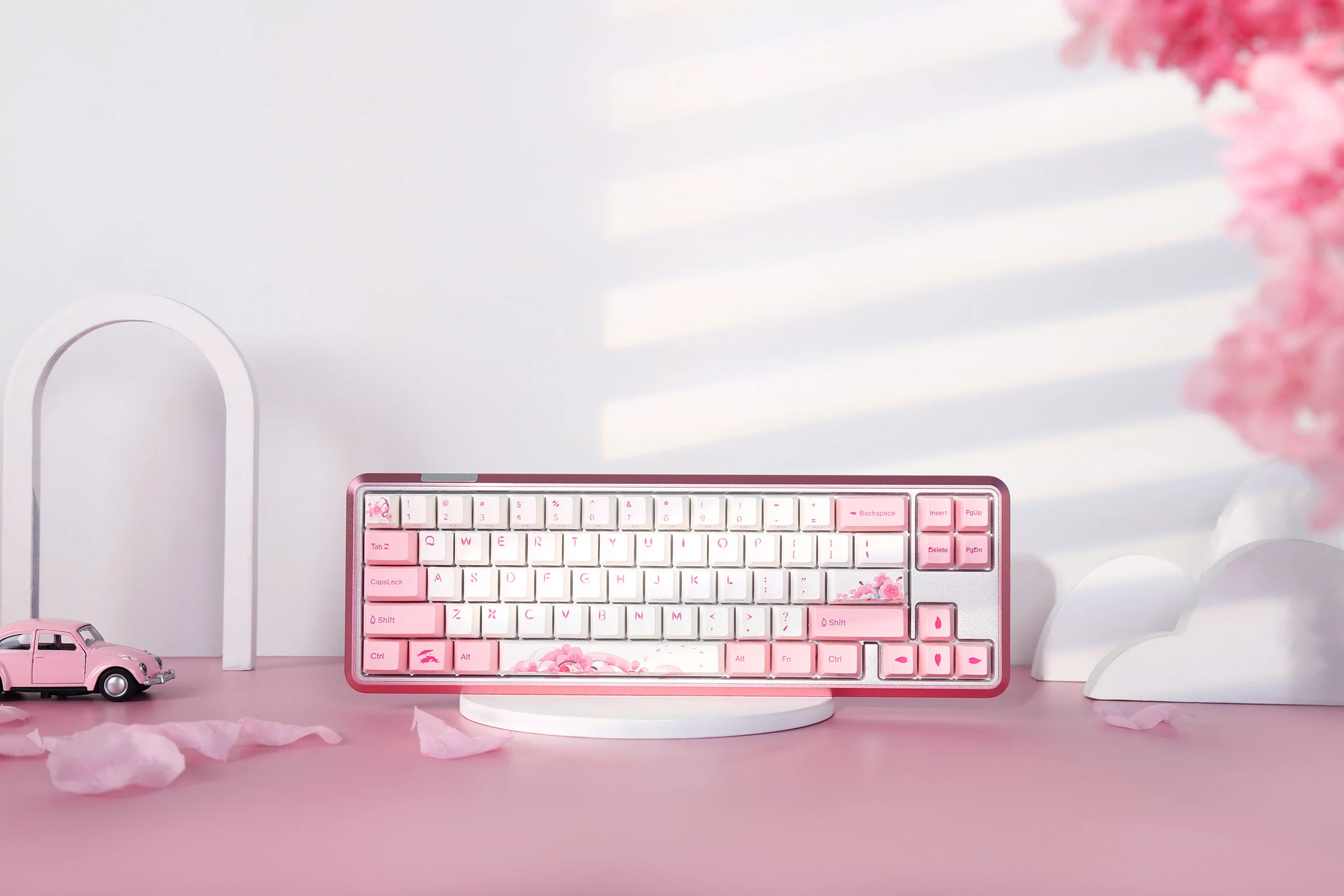 Varmilo Sword 2-68 Sakura R2 White LED 65% Dye Sub PBT Aluminum EC Mechanical Keyboard - Image 3