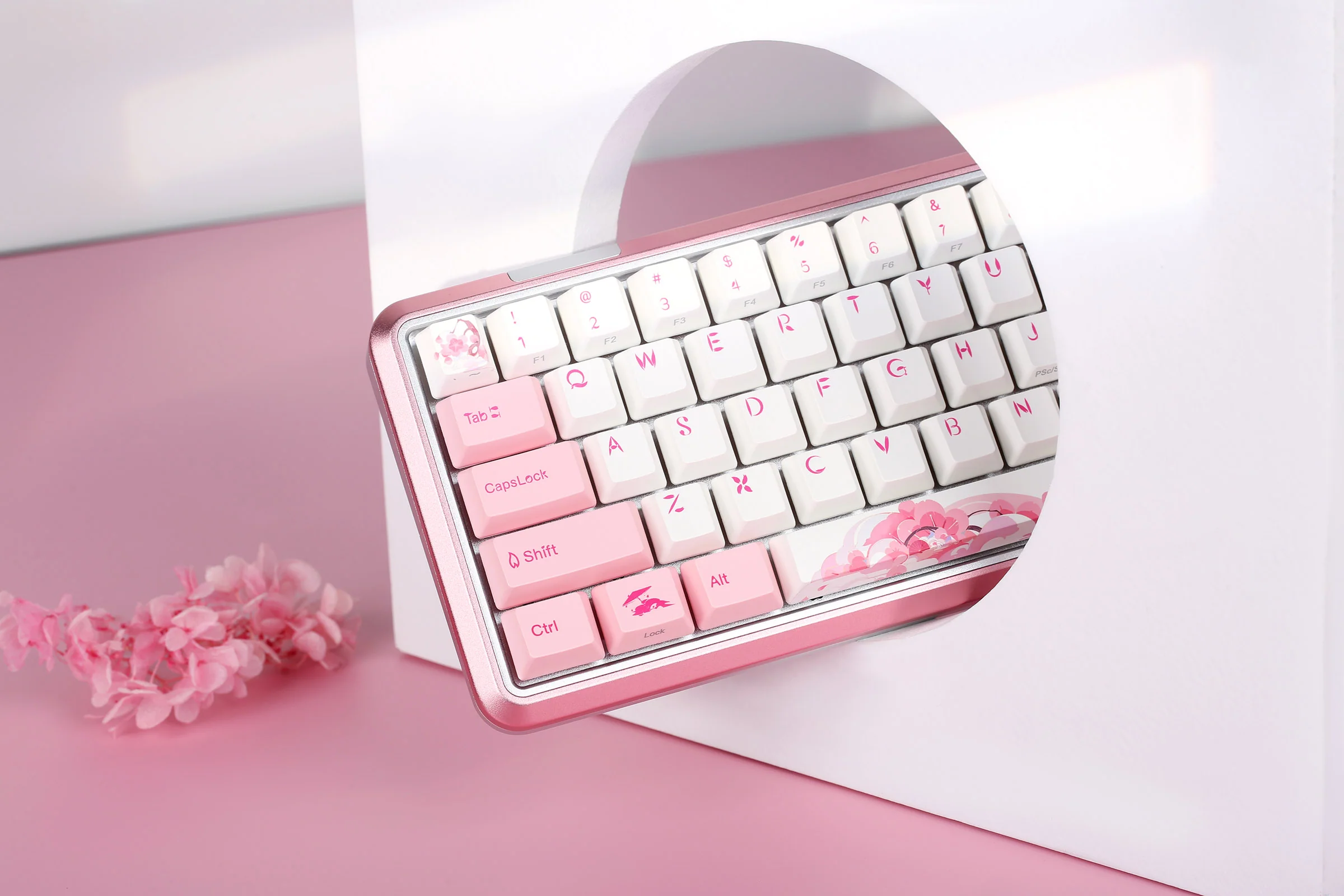 Varmilo Sword 2-68 Sakura R2 White LED 65% Dye Sub PBT Aluminum EC Mechanical Keyboard - Image 4