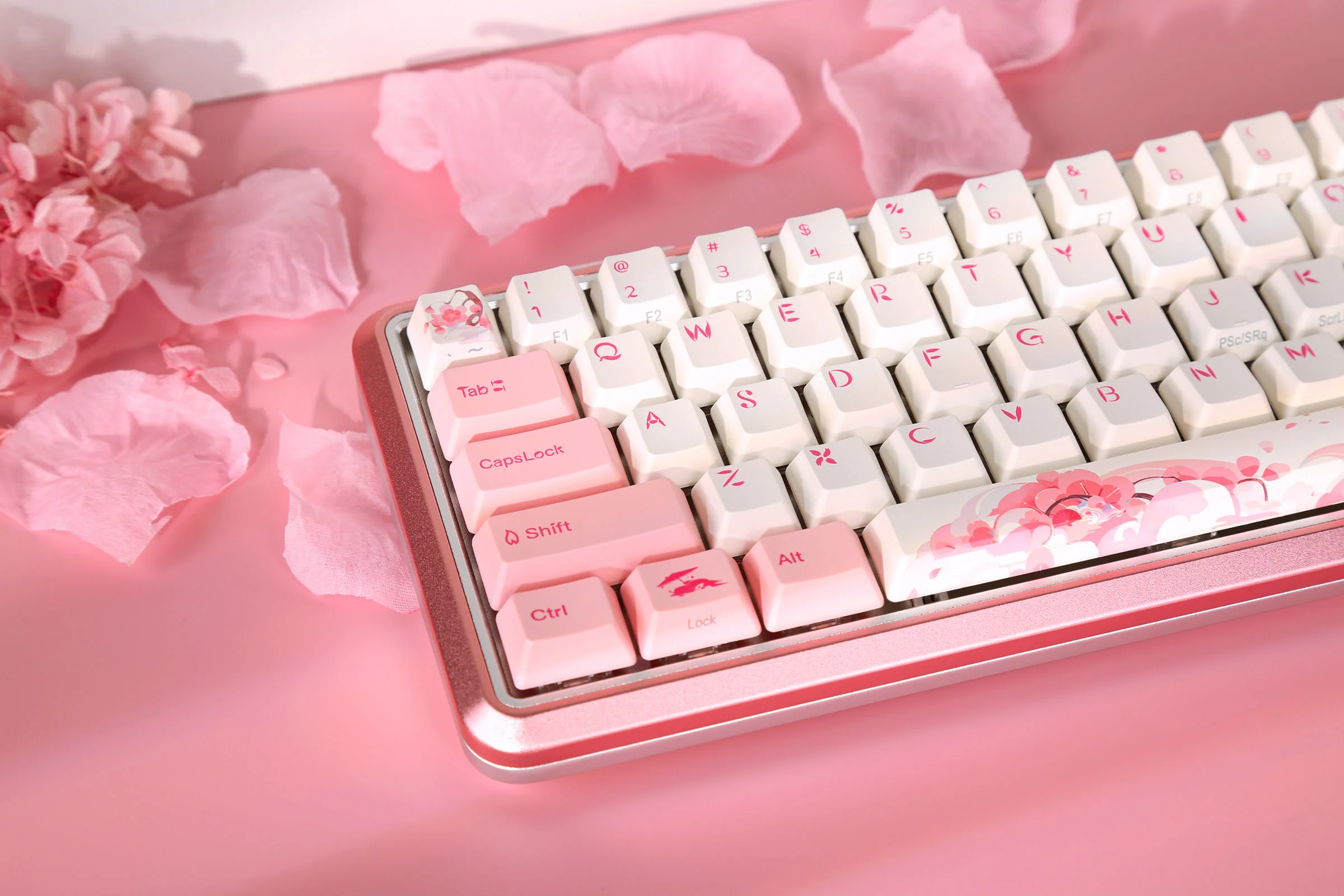 Varmilo Sword 2-68 Sakura R2 White LED 65% Dye Sub PBT Aluminum EC Mechanical Keyboard - Image 6