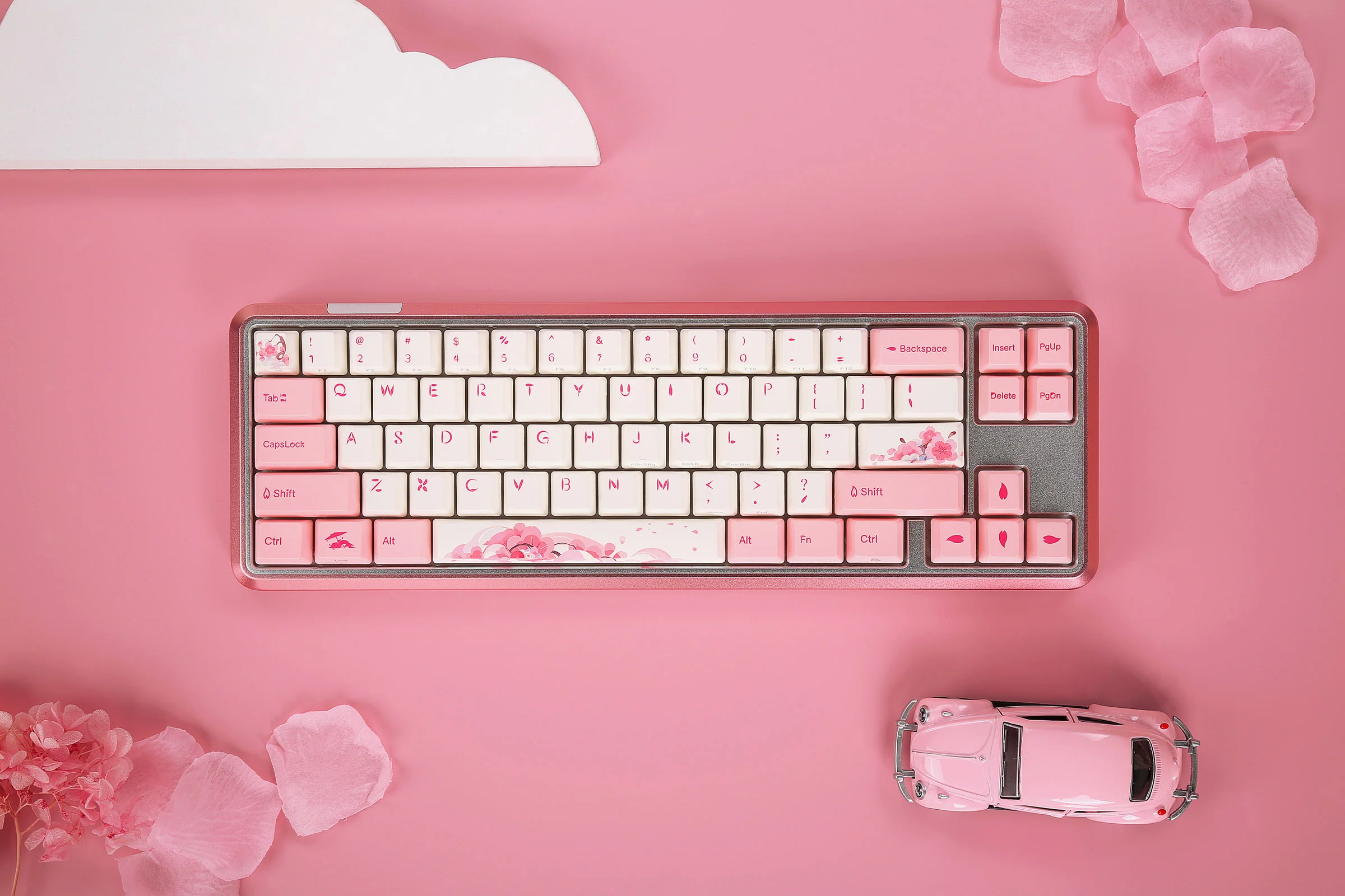 Varmilo Sword 2-68 Sakura R2 White LED 65% Dye Sub PBT Aluminum EC Mechanical Keyboard - Image 8