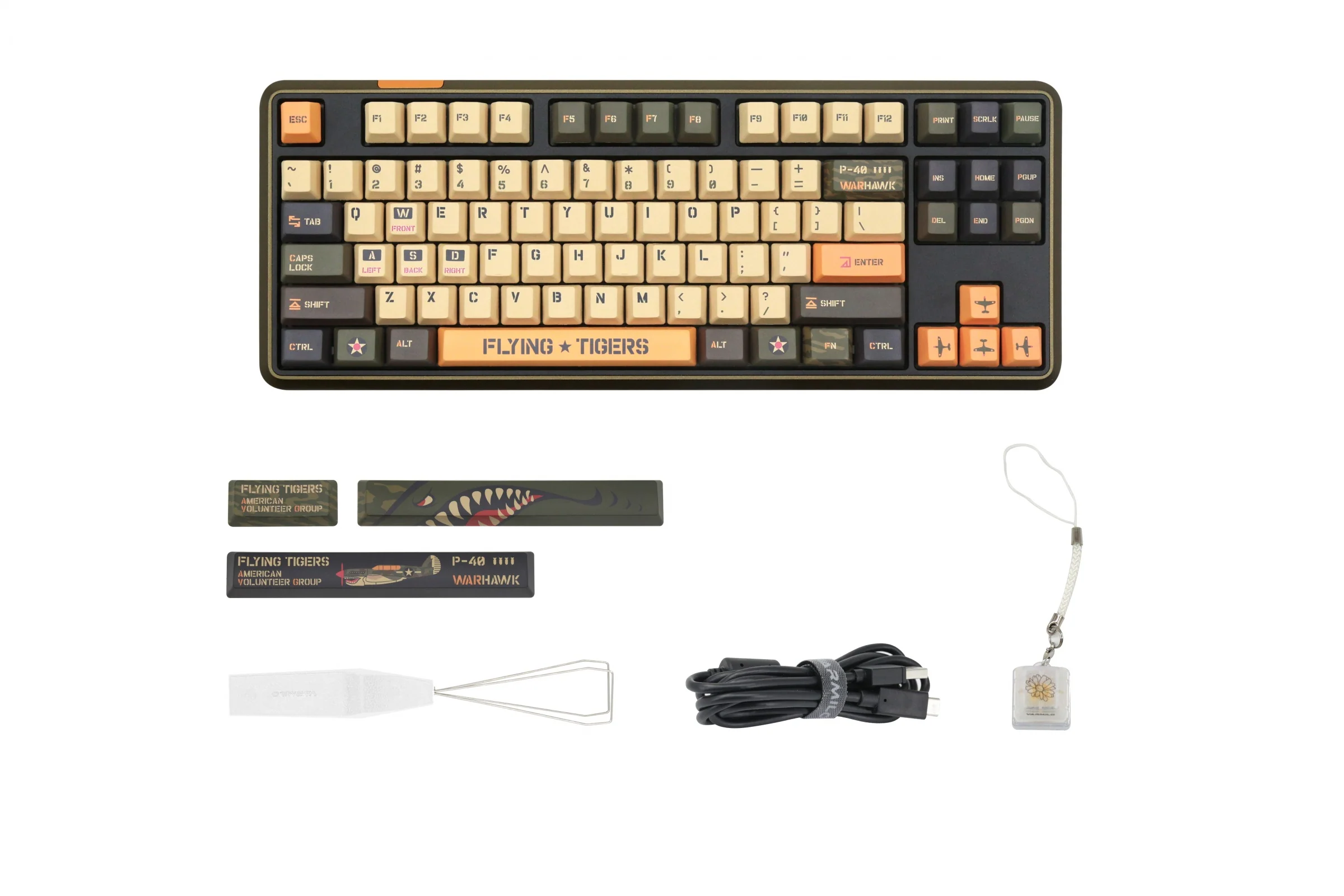 Varmilo Sword 2-87 Flying Tigers White LED TKL Dye Sub PBT Aluminum EC Mechanical Keyboard - Image 5