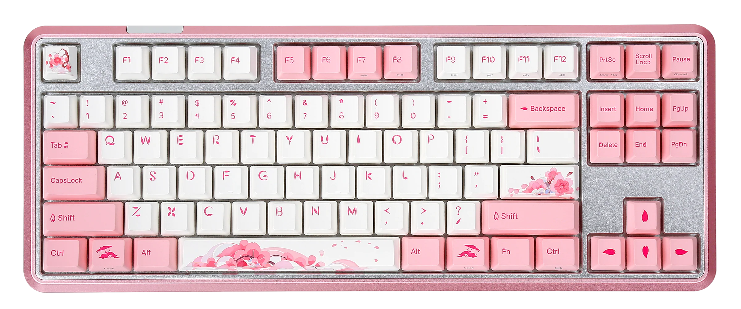 Varmilo Sword 2-87 Sakura R2 White LED TKL Dye Sub PBT Aluminum EC Mechanical Keyboard