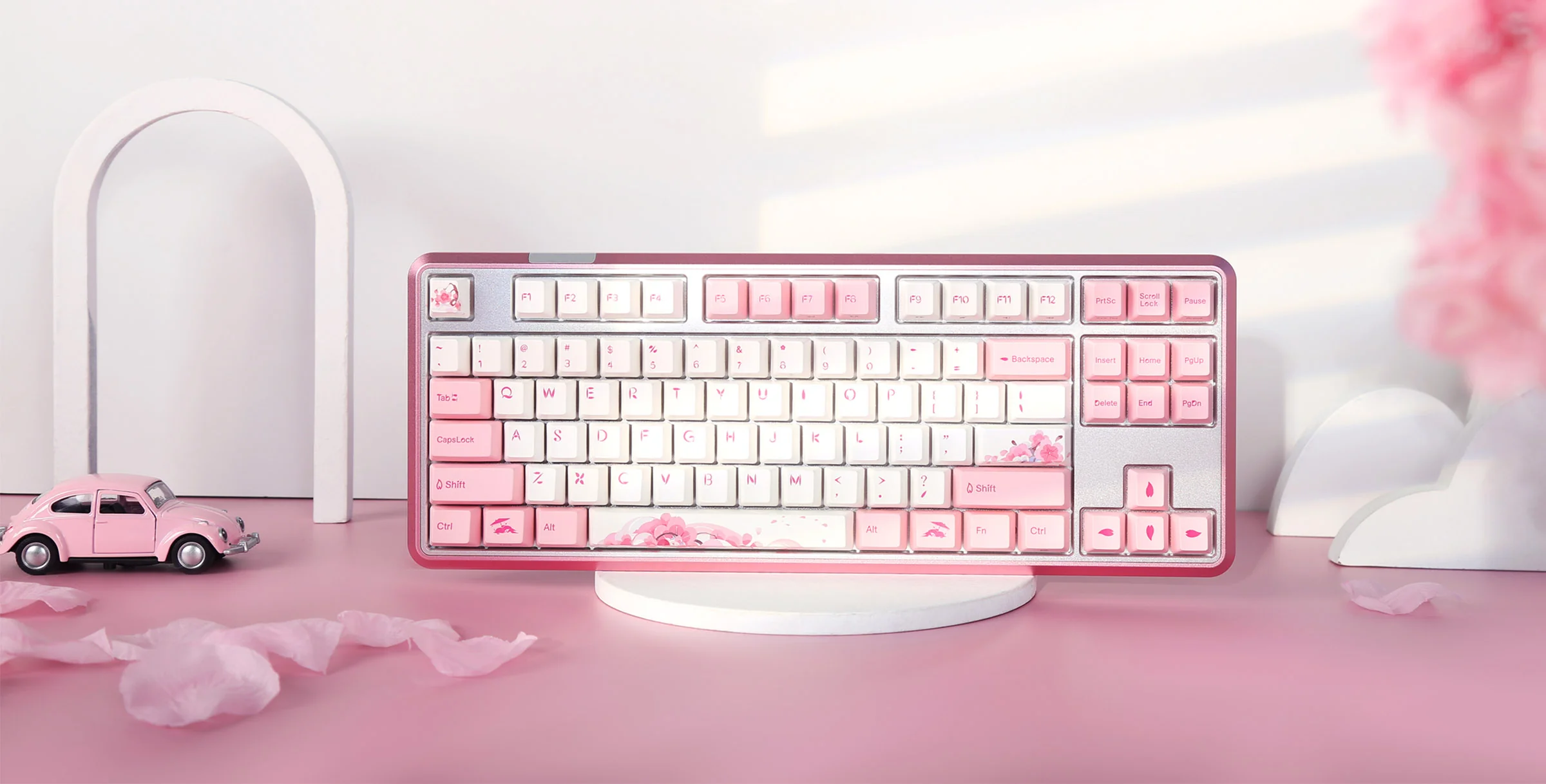 Varmilo Sword 2-87 Sakura R2 White LED TKL Dye Sub PBT Aluminum EC Mechanical Keyboard - Image 10