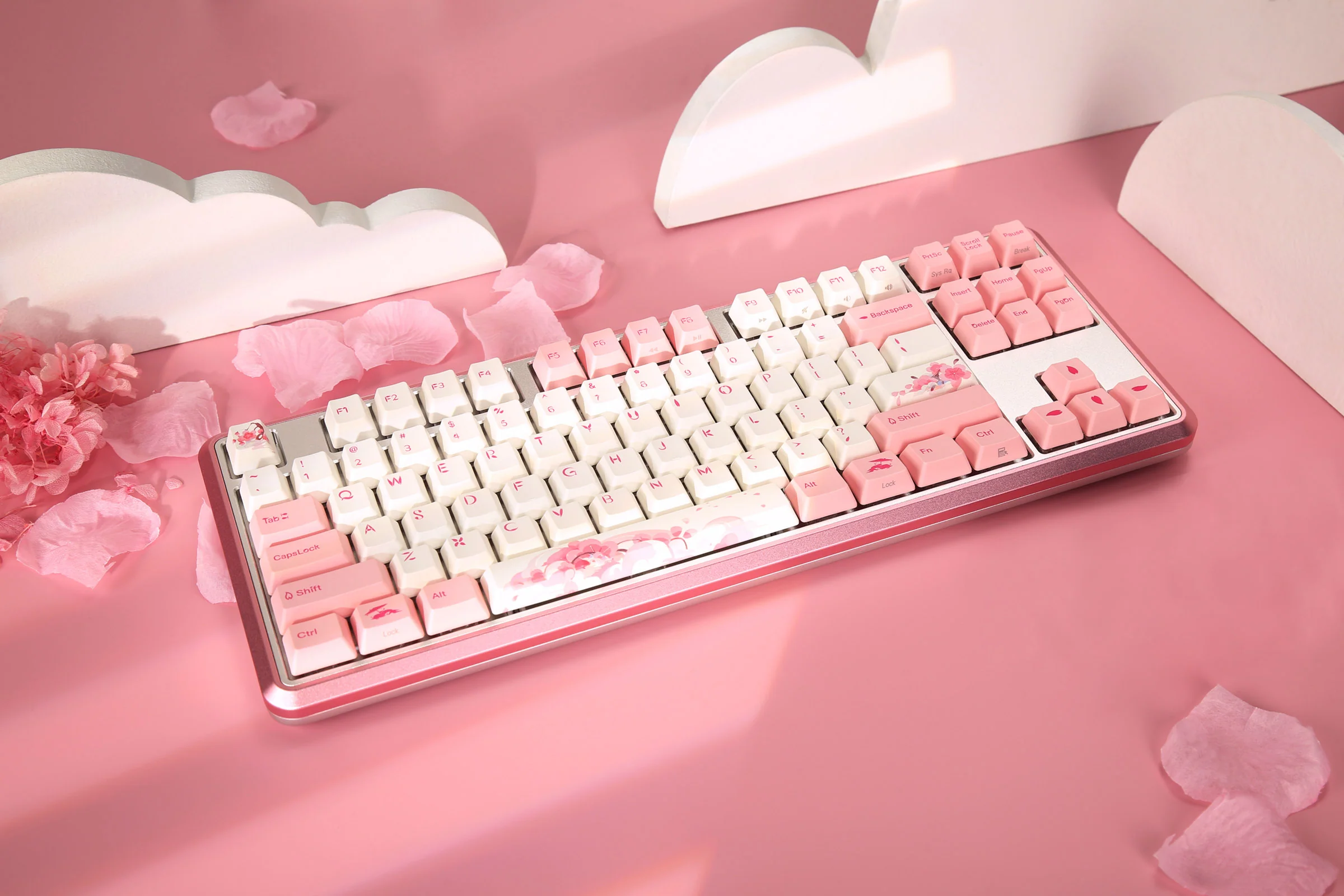 Varmilo Sword 2-87 Sakura R2 White LED TKL Dye Sub PBT Aluminum EC Mechanical Keyboard - Image 4