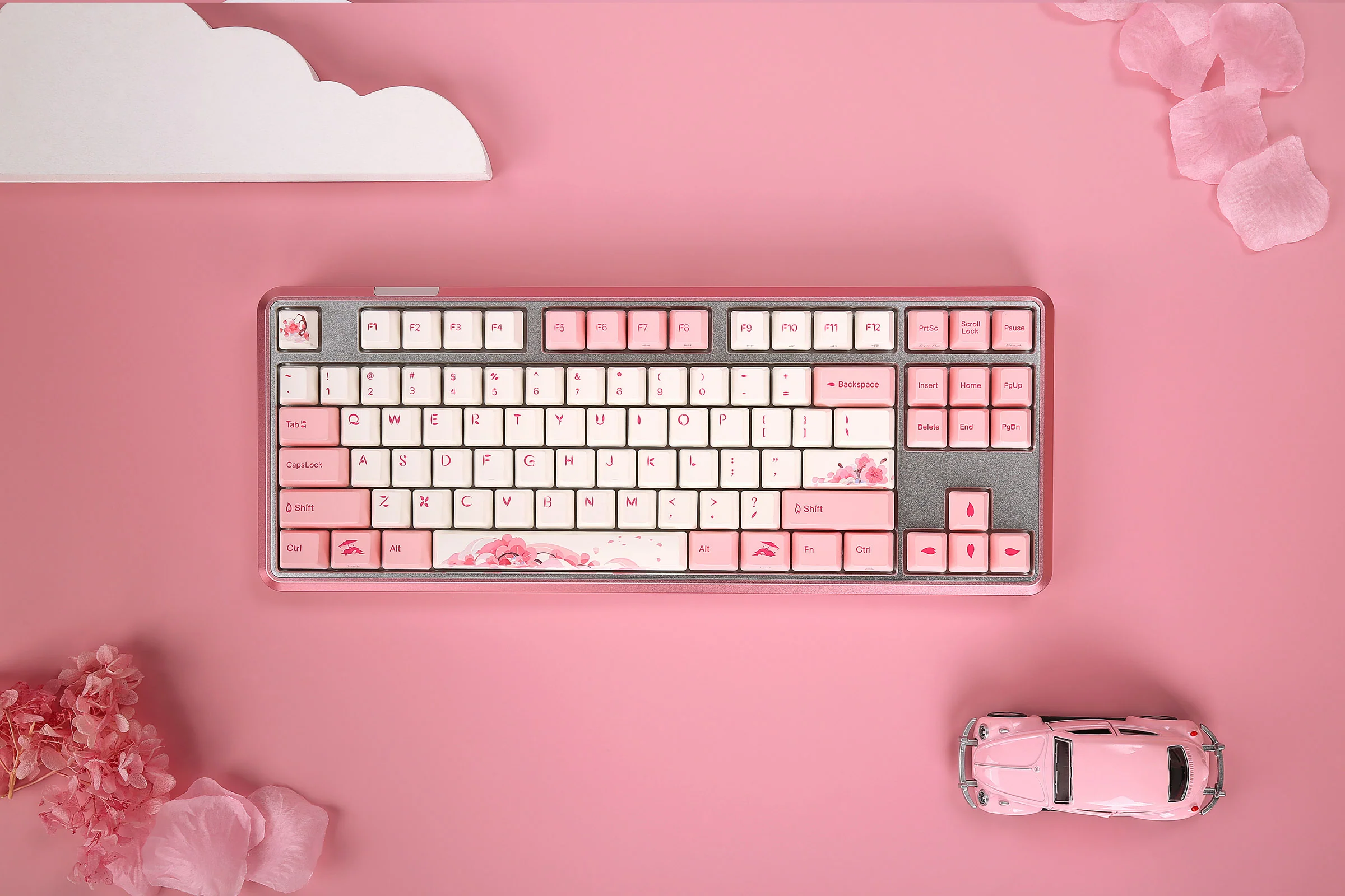 Varmilo Sword 2-87 Sakura R2 White LED TKL Dye Sub PBT Aluminum EC Mechanical Keyboard - Image 5