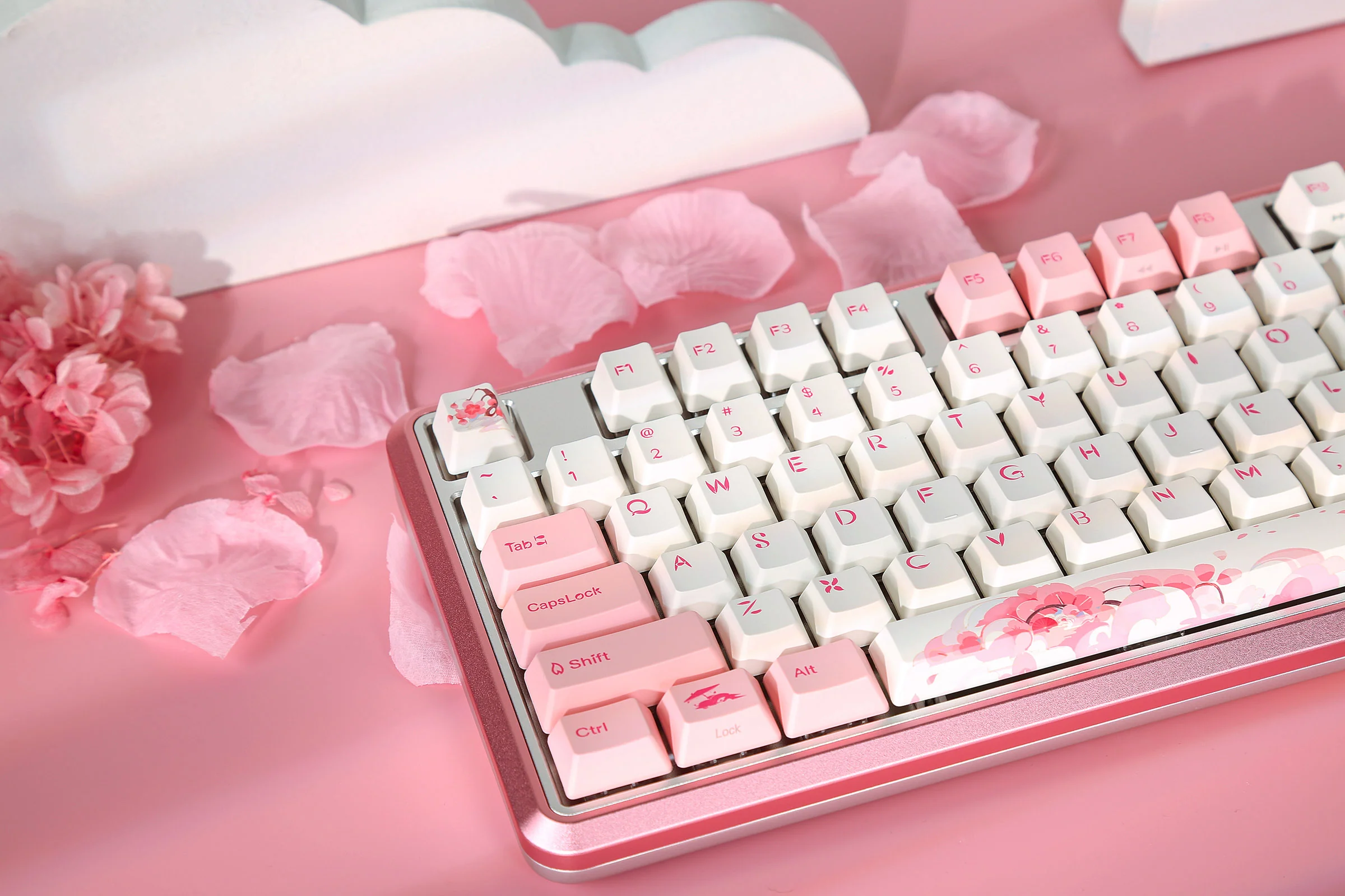 Varmilo Sword 2-87 Sakura R2 White LED TKL Dye Sub PBT Aluminum EC Mechanical Keyboard - Image 8