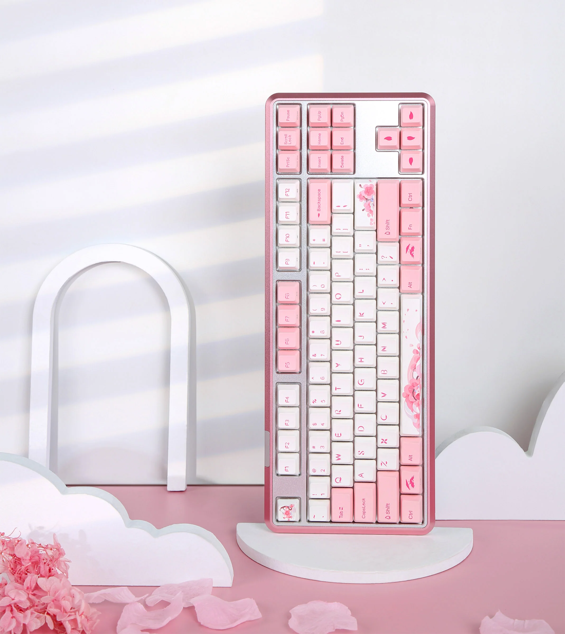 Varmilo Sword 2-87 Sakura R2 White LED TKL Dye Sub PBT Aluminum EC Mechanical Keyboard - Image 9