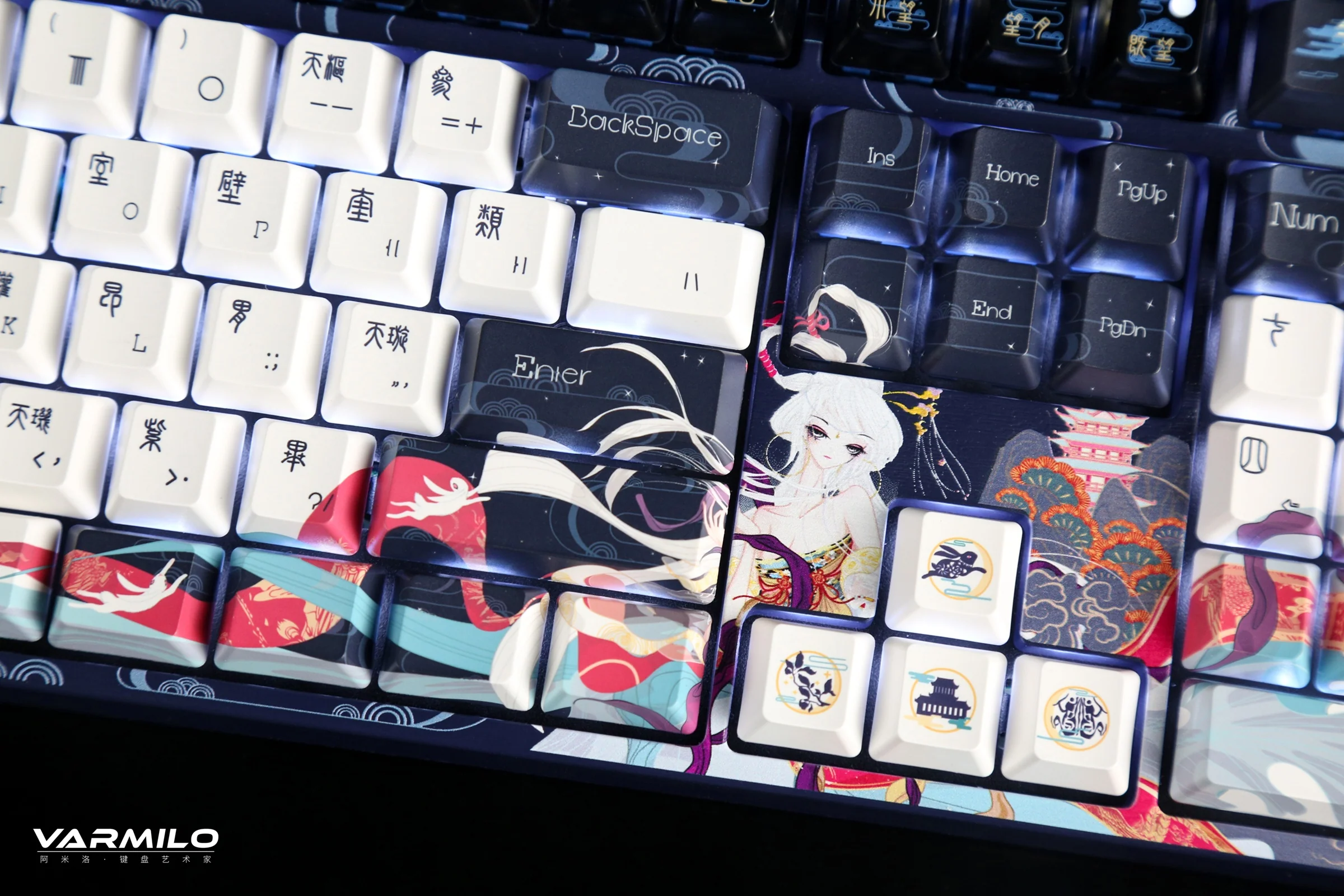 Varmilo VPE108 Chang'e Full Size Hotswap Triple Mode White LED Dye Sub Mechanical Keyboard - Image 9