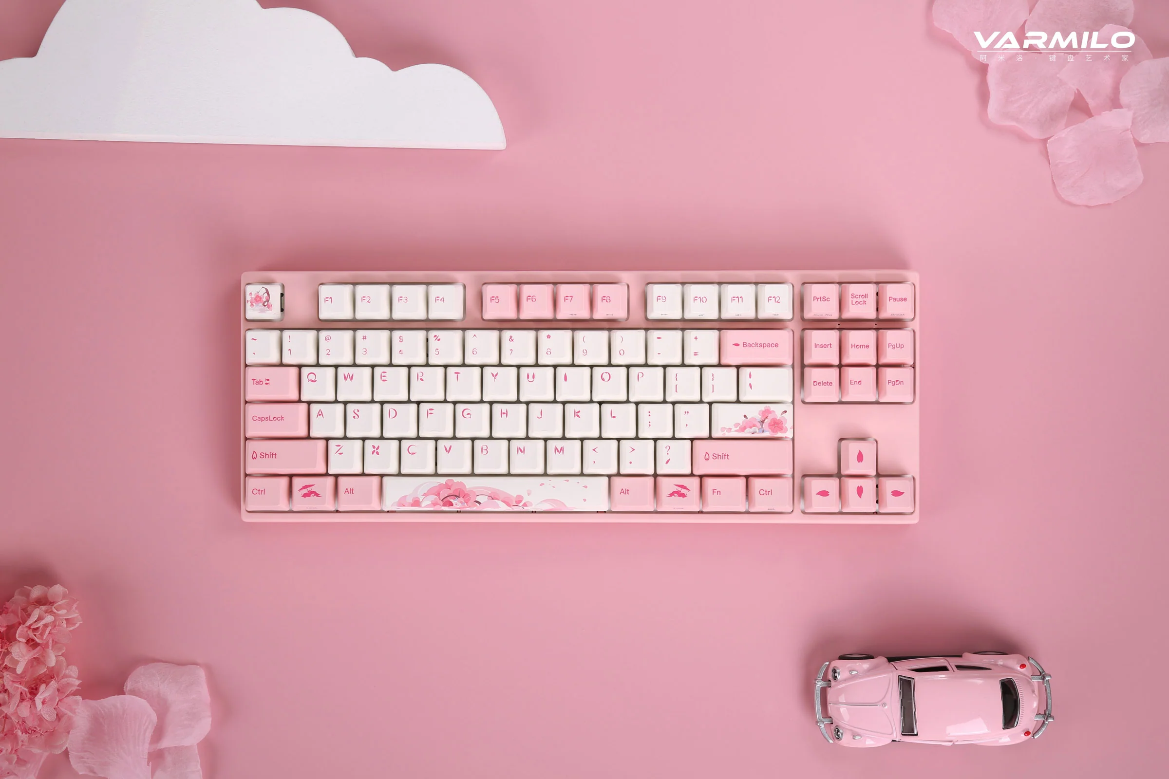 Varmilo VPH87 Sakura R2 White LED Mechanical Keyboard - Image 2