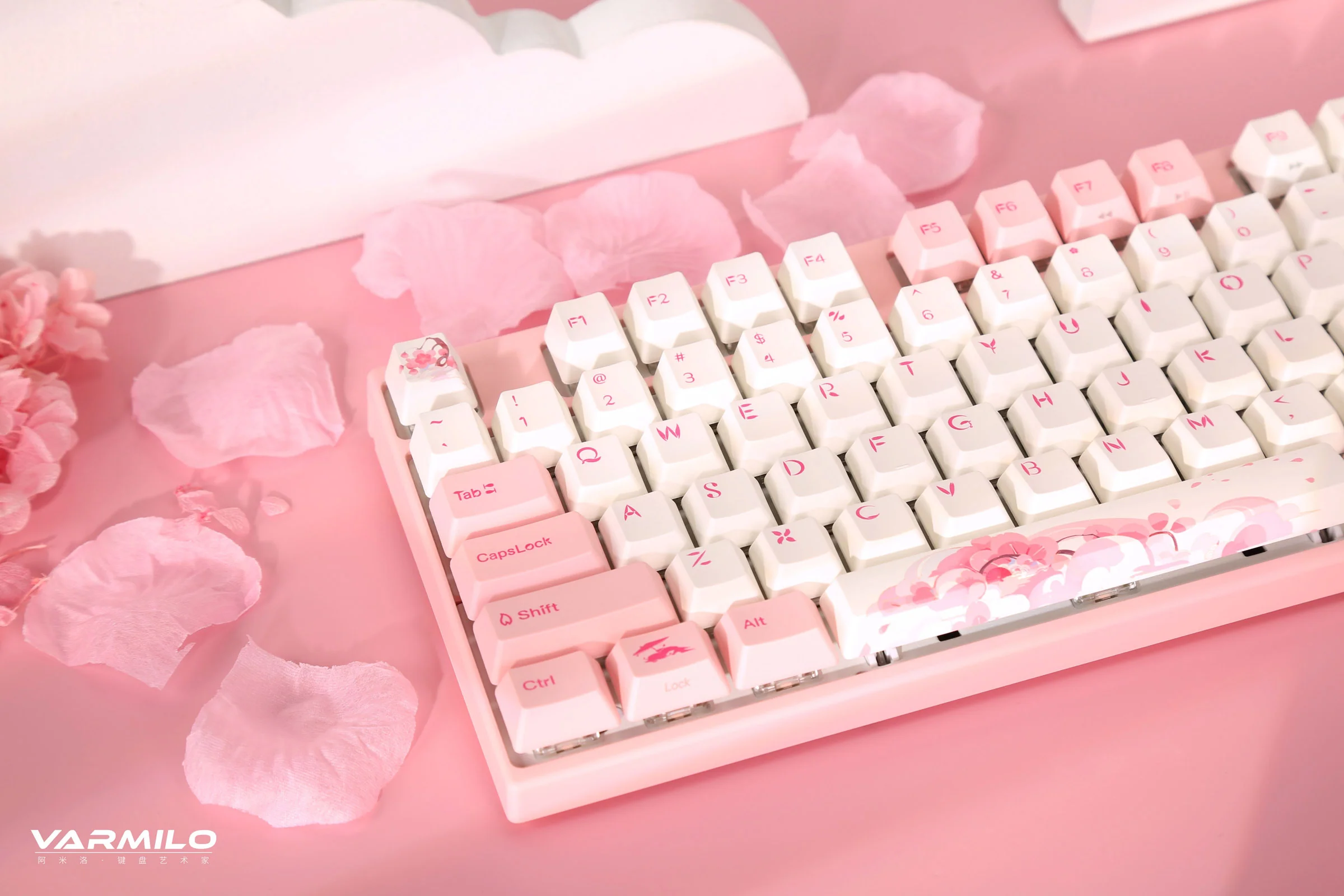 Varmilo VPH87 Sakura R2 White LED Mechanical Keyboard - Image 3