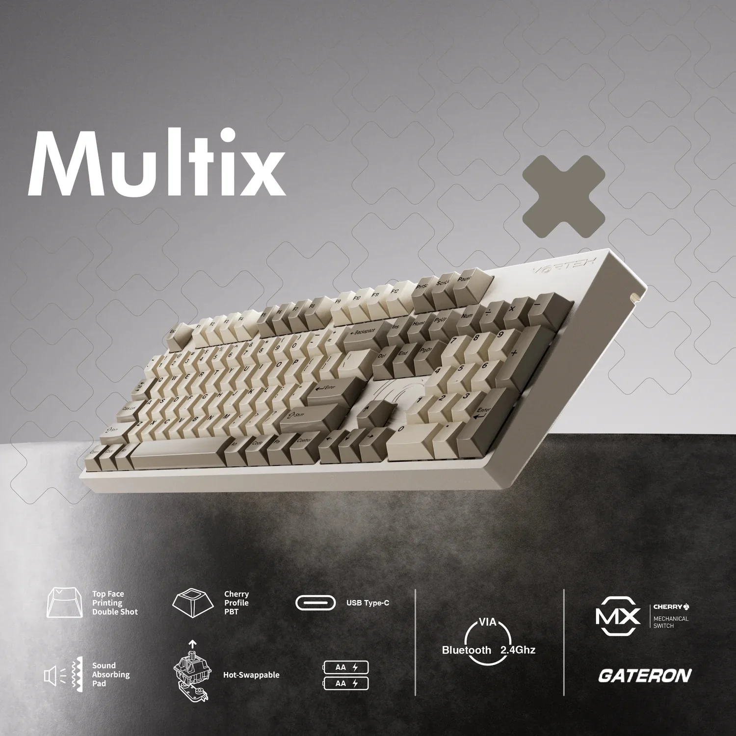 Vortex Multix 104 VIA Autumn Hotswap Wireless Mechanical Keyboard - Image 2