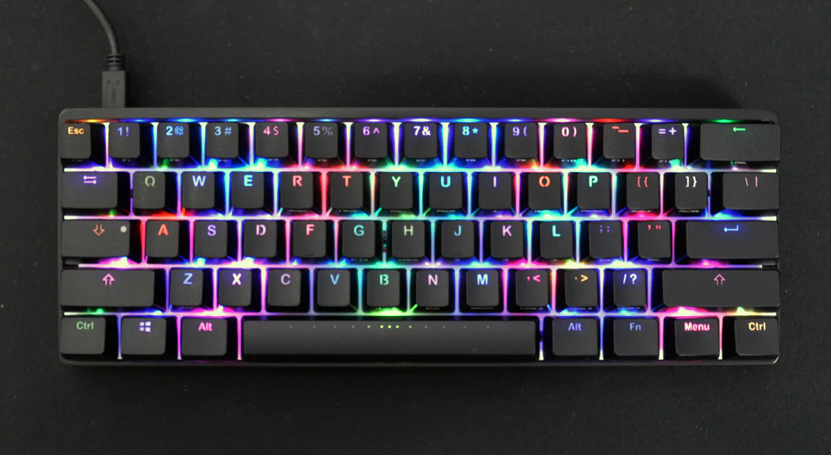 Vortex POK3R Black Case RGB LED 60% Mechanical Keyboard - Image 6