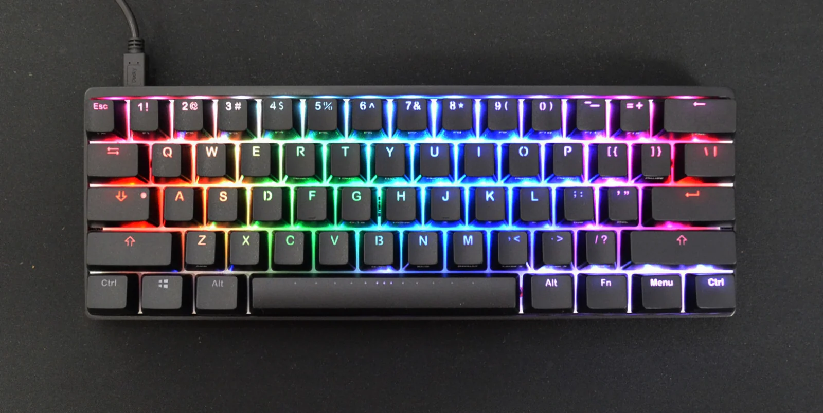 Vortex POK3R Black Case RGB LED 60% Mechanical Keyboard - Image 7