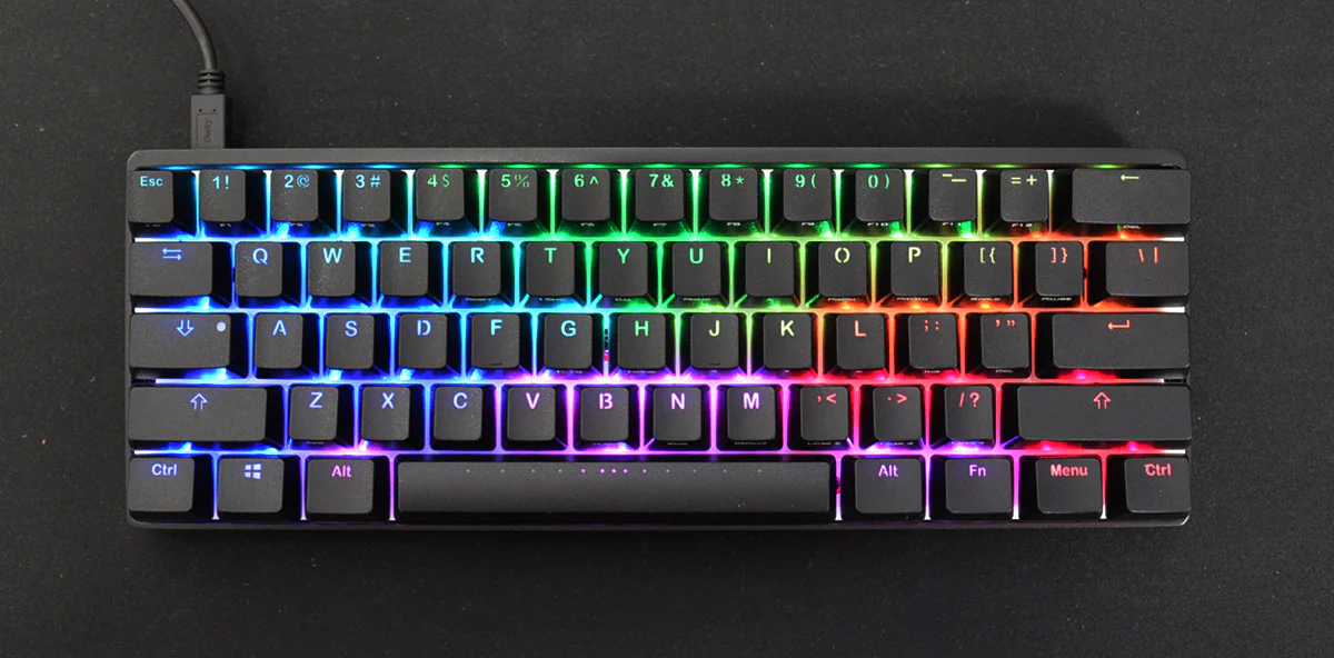 Vortex POK3R Black Case RGB LED 60% Mechanical Keyboard - Image 8