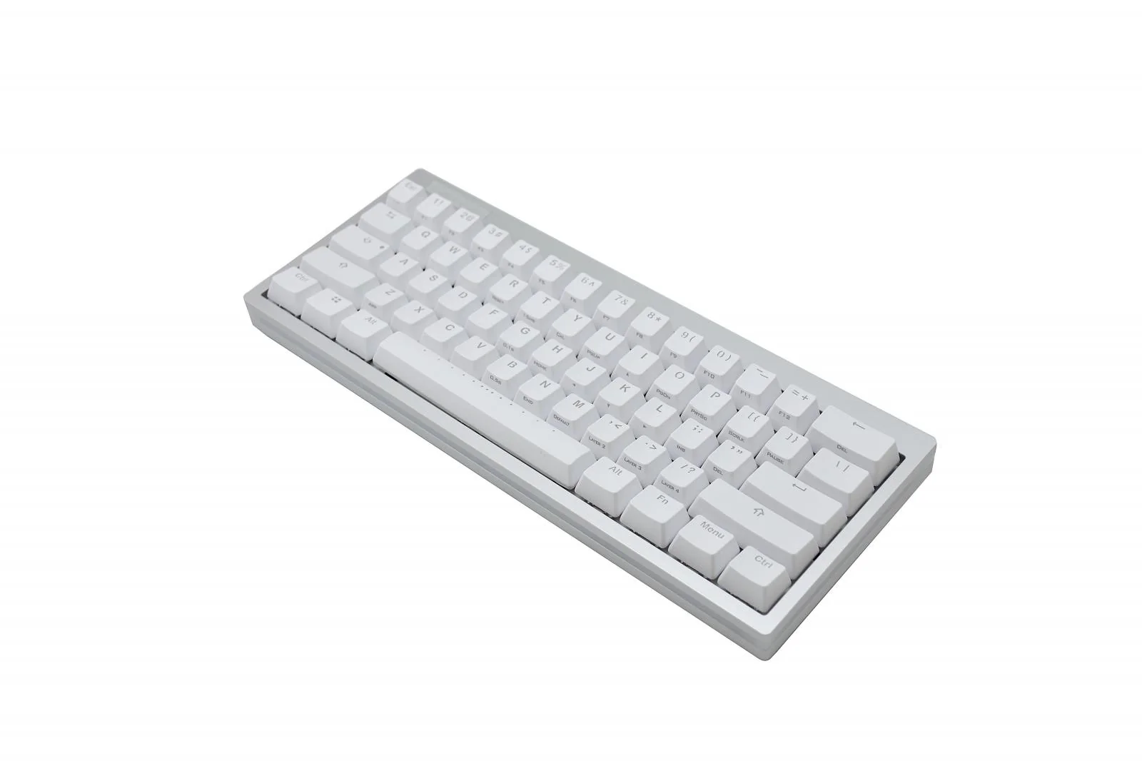 Vortex POK3R Silver LE Frosted White Border RGB LED 60% Double Shot PBT Mechanical Keyboard - Image 3