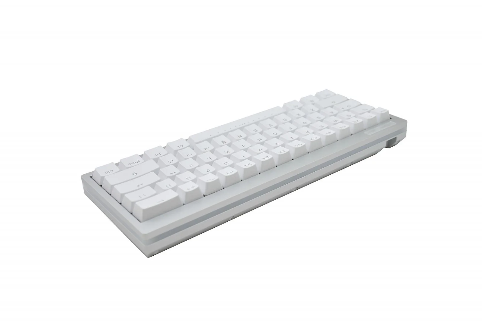 Vortex POK3R Silver LE Frosted White Border RGB LED 60% Double Shot PBT Mechanical Keyboard - Image 4