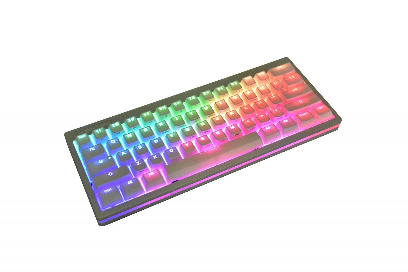 Vortex POK3R Silver LE Frosted White Border RGB LED 60% Double Shot PBT Mechanical Keyboard - Image 7