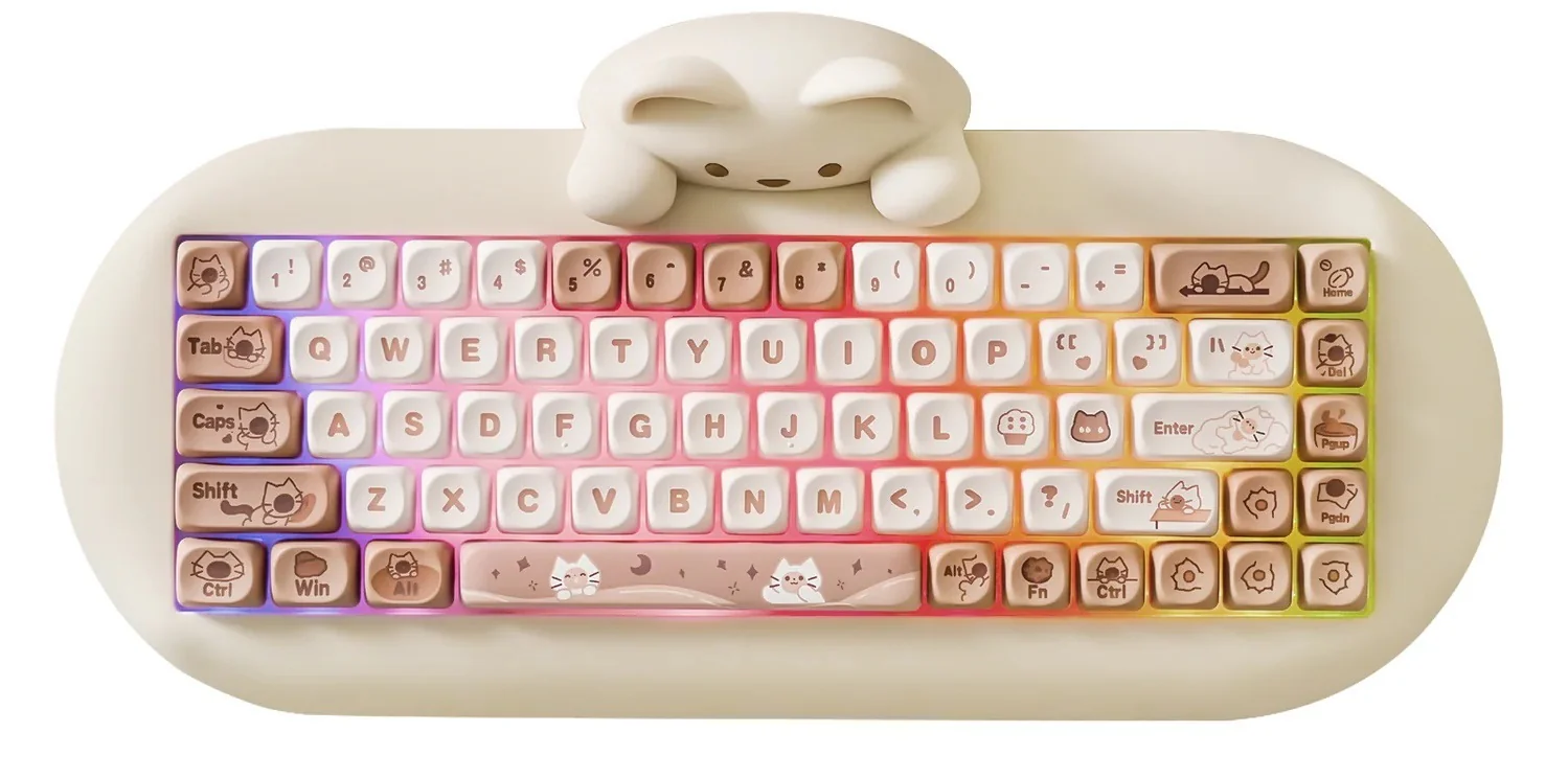 Yunzii C68 Cat Silicone 65% Hotswap Bluetooth + 2.4 GHz. RGB Mechanical Keyboard - Image 11