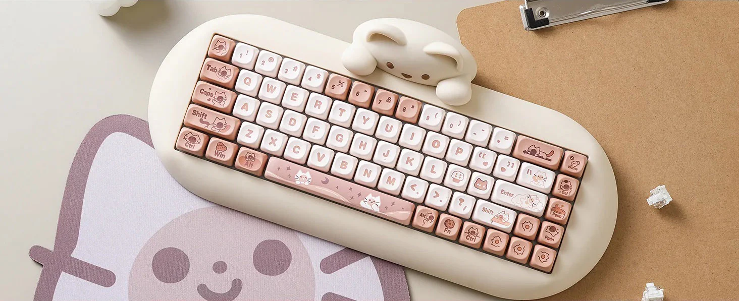 Yunzii C68 Cat Silicone 65% Hotswap Bluetooth + 2.4 GHz. RGB Mechanical Keyboard - Image 12