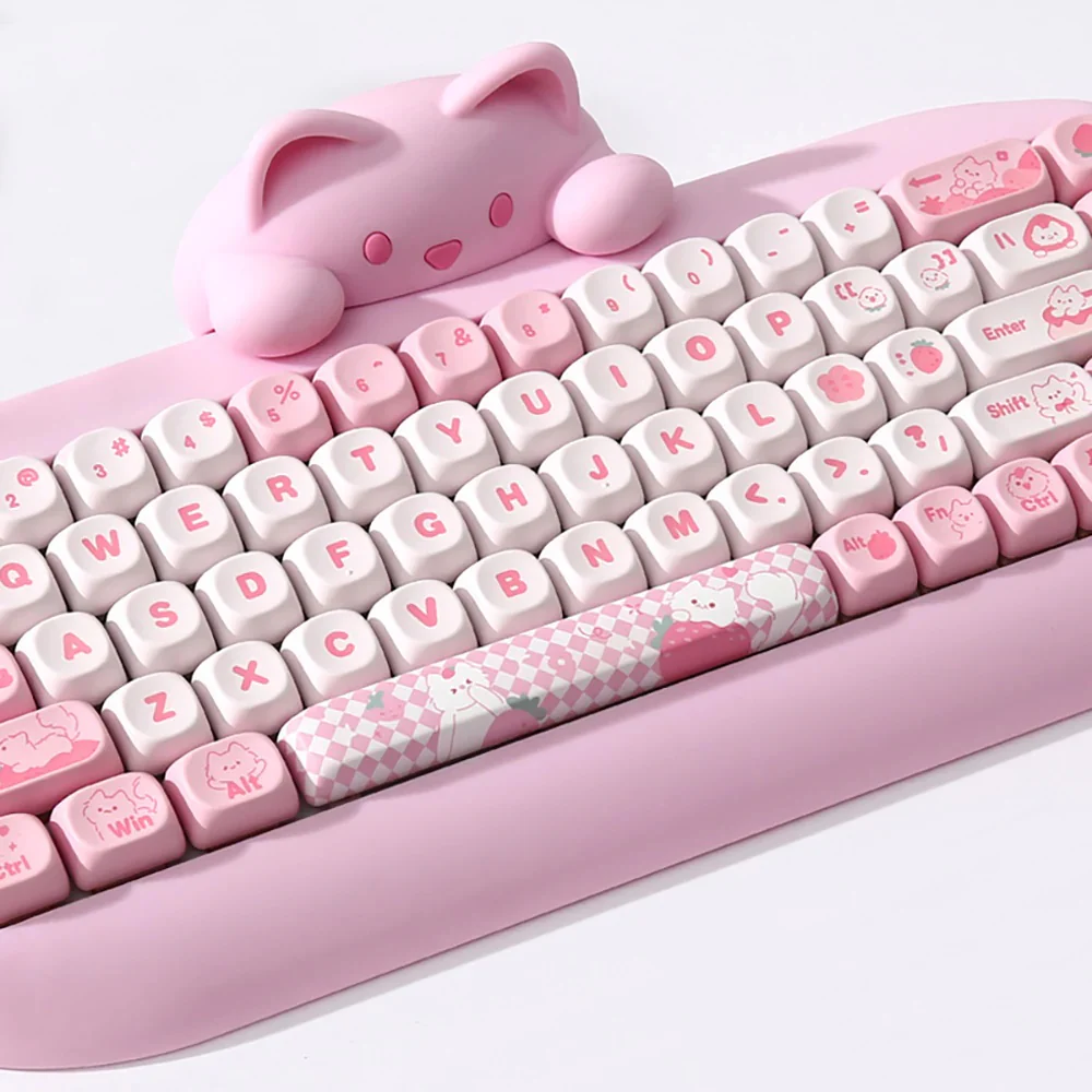 Yunzii Meow Meow Pink 141 Key MOA Profile Dye Sub PBT Keycap Set - Image 2
