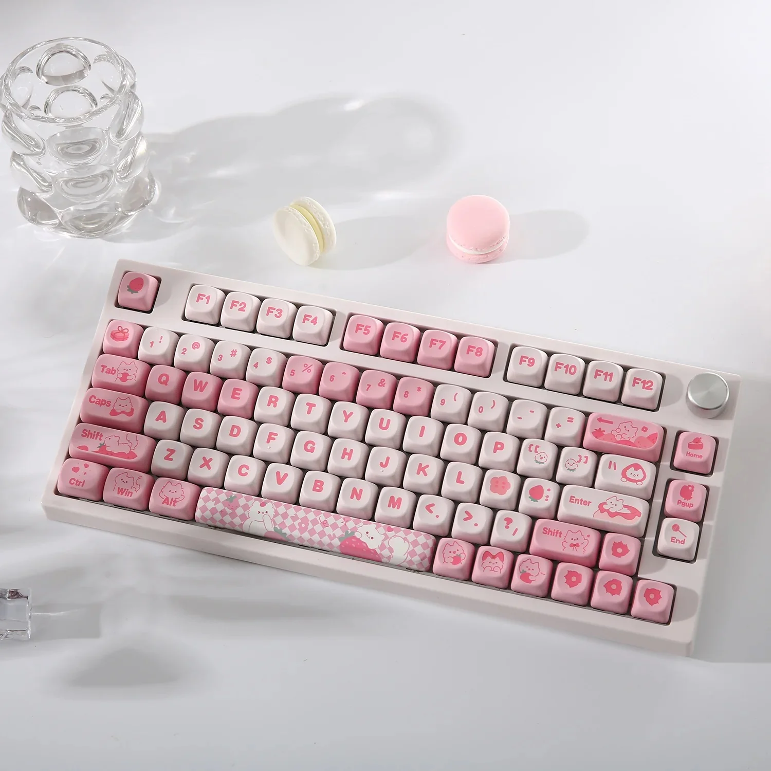 Yunzii Meow Meow Pink 141 Key MOA Profile Dye Sub PBT Keycap Set - Image 5